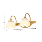 Blossom Bathroom Vanity Mirror Light Traditional Metal LED 2/3/4 Heads Brass Wall Mounted Lamp | Madigas