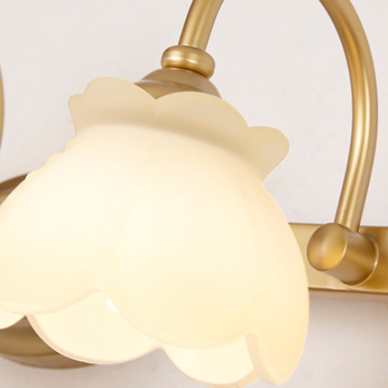 Blossom Bathroom Vanity Mirror Light Traditional Metal LED 2/3/4 Heads Brass Wall Mounted Lamp | Madigas