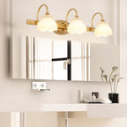 Blossom Bathroom Vanity Mirror Light Traditional Metal LED 2/3/4 Heads Brass Wall Mounted Lamp | Madigas