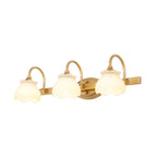 Blossom Bathroom Vanity Mirror Light Traditional Metal LED 2/3/4 Heads Brass Wall Mounted Lamp | Madigas