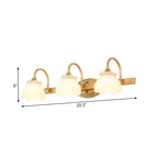 Blossom Bathroom Vanity Mirror Light Traditional Metal LED 2/3/4 Heads Brass Wall Mounted Lamp | Madigas