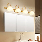 Blossom Bathroom Vanity Mirror Light Traditional Metal LED 2/3/4 Heads Brass Wall Mounted Lamp | Madigas