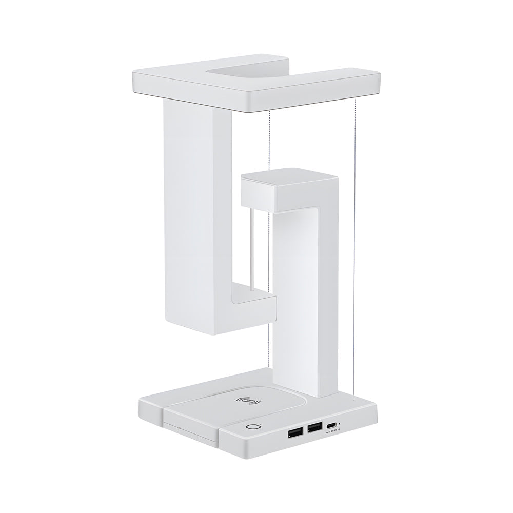Futuristic table lamp with levitating technology