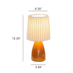 Scandinavian Retro Table Lamp with Folded Shade and Glass Base