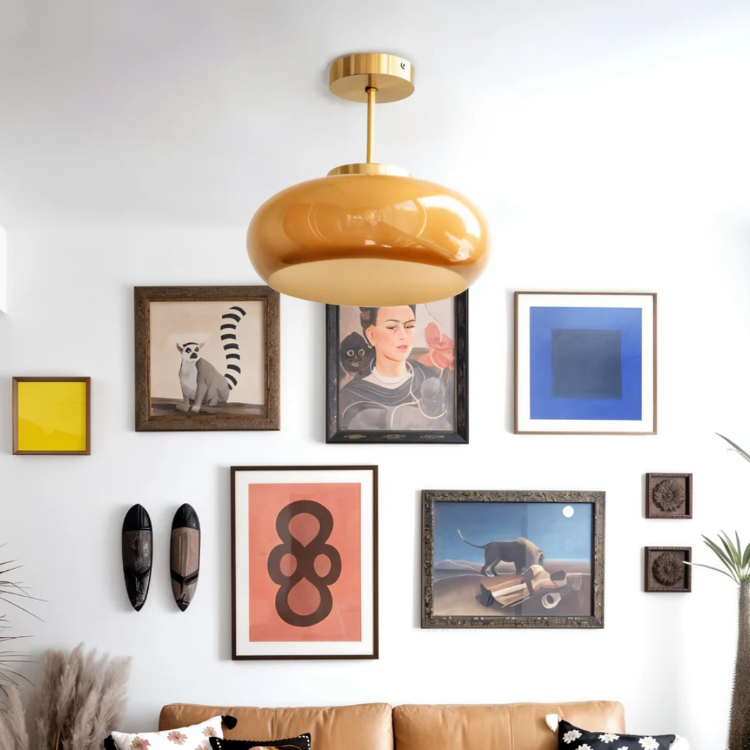 Vintage Yellow Ceiling Light