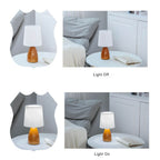 Scandinavian Retro Table Lamp with Folded Shade and Glass Base