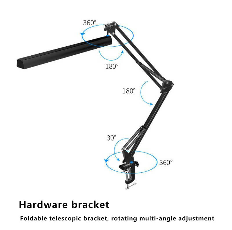 LED foldable long arm clip eye protection USB reading desk lamp