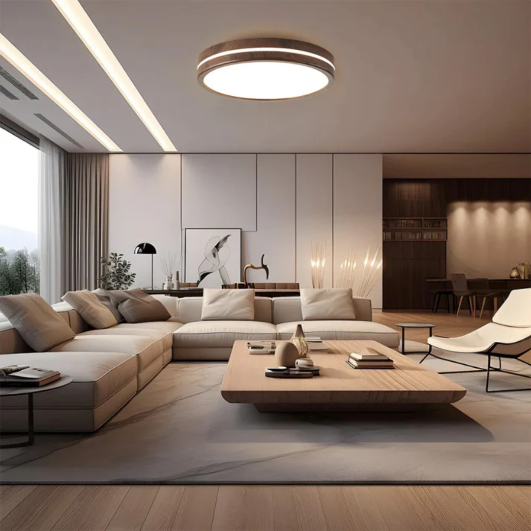 Stylish wood LED ceiling light