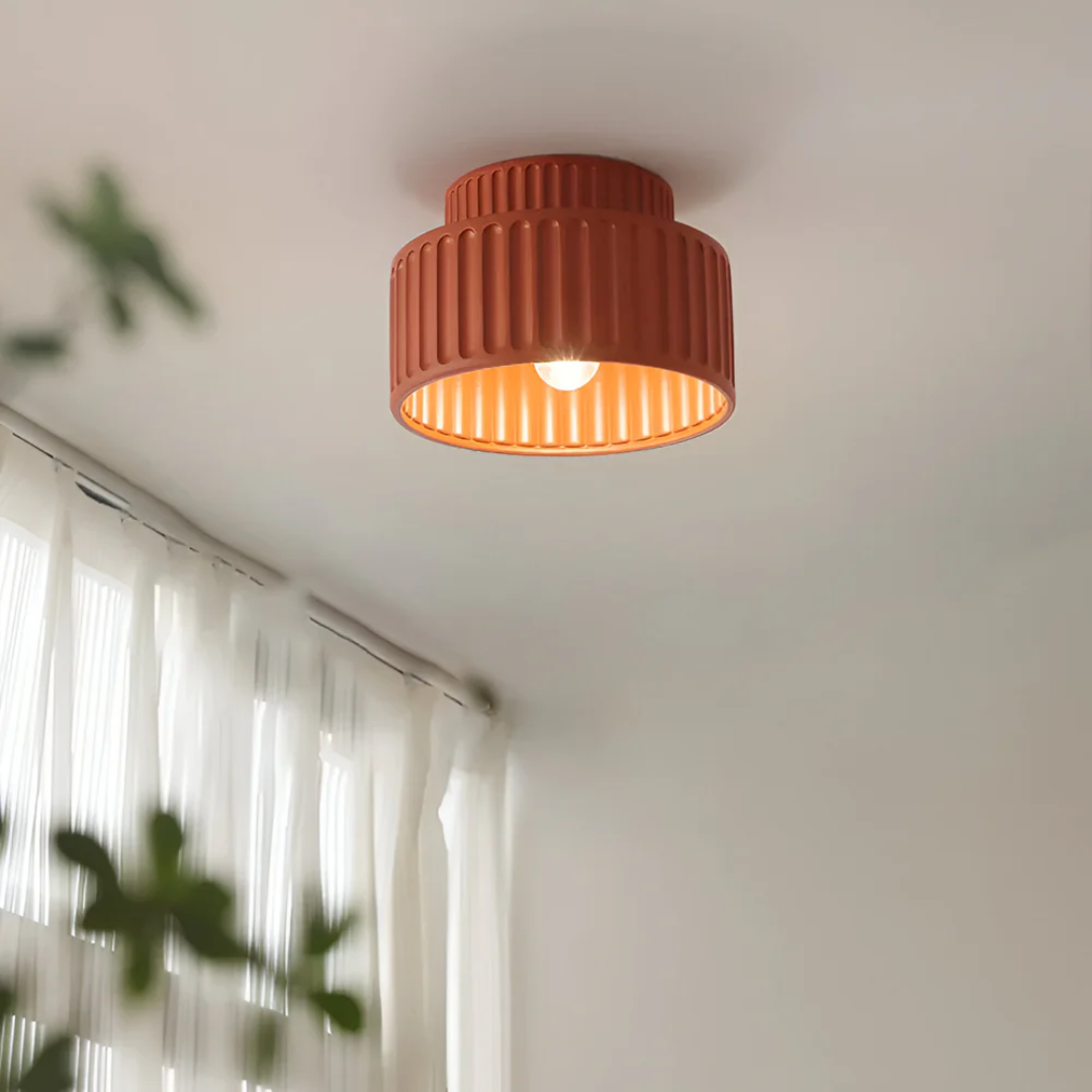 Modern ribbed ceiling lamp