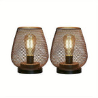 RusticMesh Table Lamp Set Industrial Style and Ambient Lighting