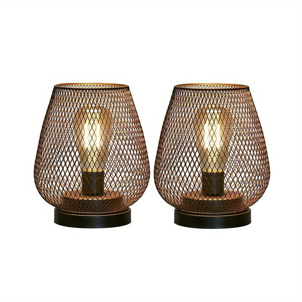 RusticMesh Table Lamp Set Industrial Style and Ambient Lighting