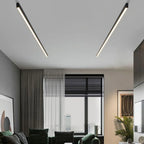 Black metal ceiling lamp LED linear minimalist modern design