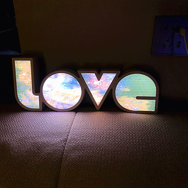 Modern Art Deco waterproof PS LOVE letters LED table lamp for the bedroom
