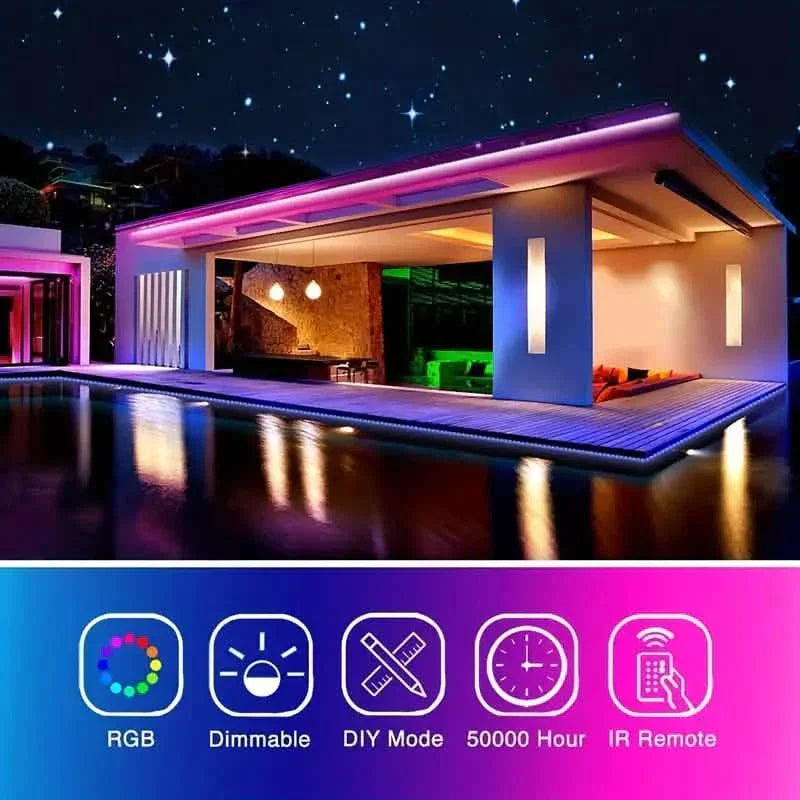33Ft LED strip lights with IR 44-key remote control