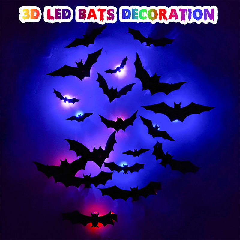 3D Bat LED Wall Decoration — Turn your home into the spookiest Halloween stage with realistic flight illusions!