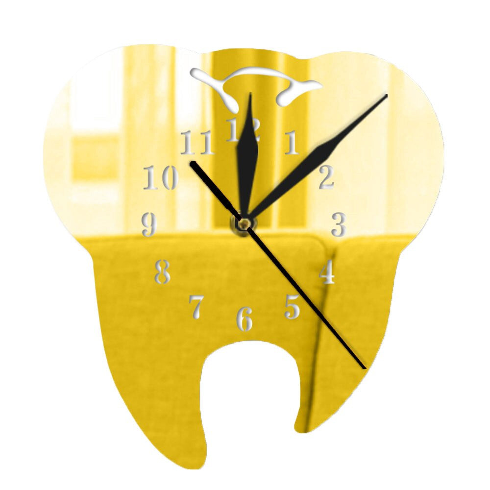 Madigas | GlowDent - Mirror Wall Clock for Dental Hygiene