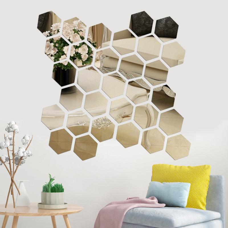 Madigas | Hexagonal Mirror Wall Sticker