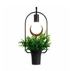 Pot Plant Restaurant Wall Lamp Industrial Metal 1 Light Black LED Wall Lighting