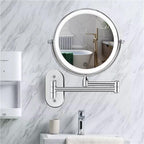 Illuminated wall mirror with 10x magnification and USB charging function | Madigas