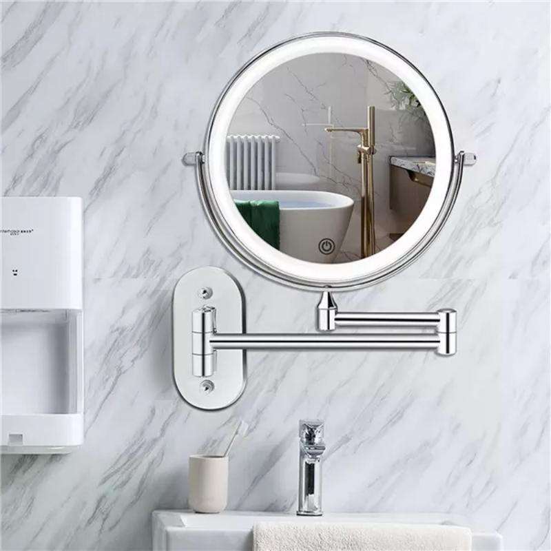 Illuminated wall mirror with 10x magnification and USB charging function | Madigas