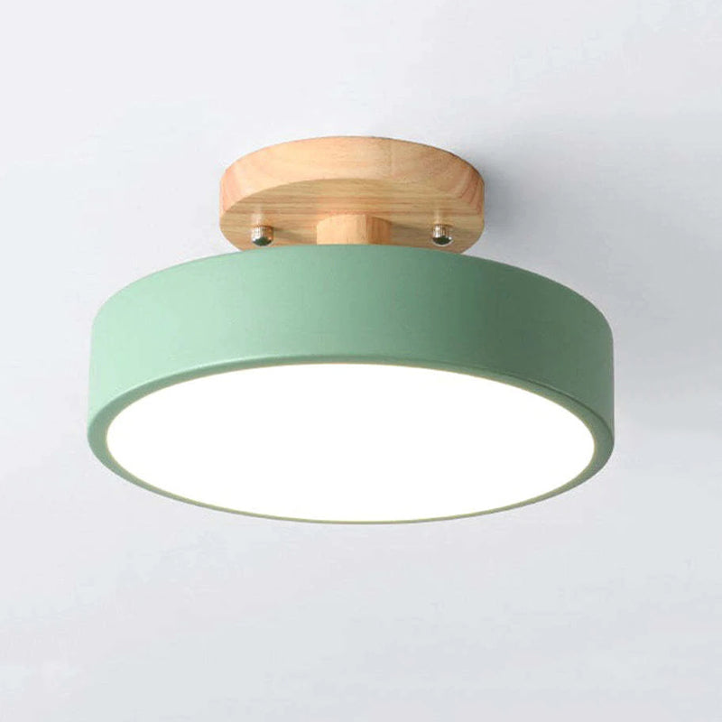 Stylish LED ceiling lamp made of wood and acrylic for bedroom, dining room, and living room