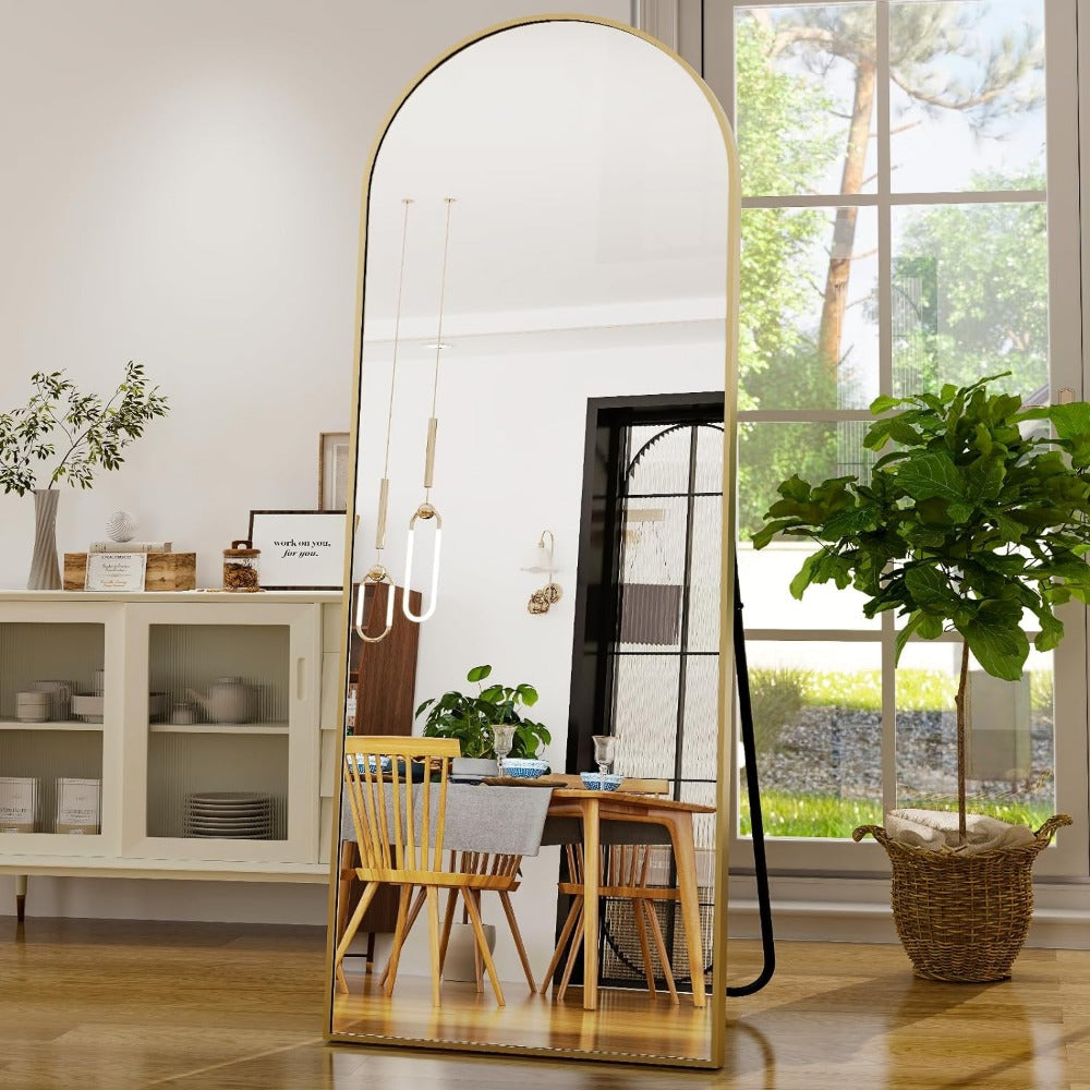 Madigas | Elegant Arched Full-Length Gold Mirror with High-Definition Aluminum Frame