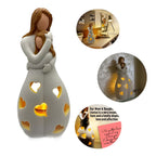 Mother-Daughter Figurine Flickering Candle Holder - LoveGlow