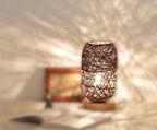 Rattan wood table lamp