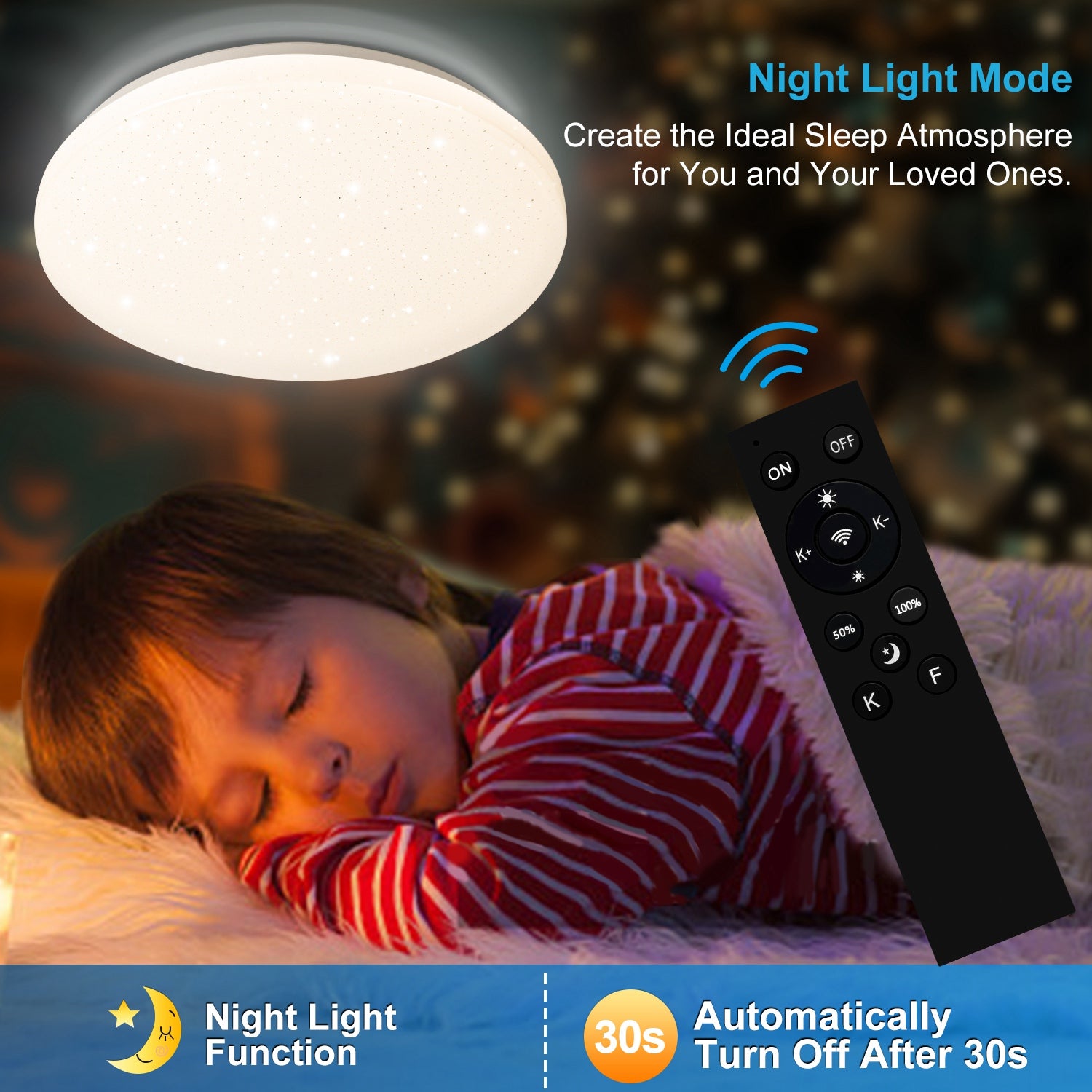 24W LED Ceiling Light dimmable with starry sky effect
