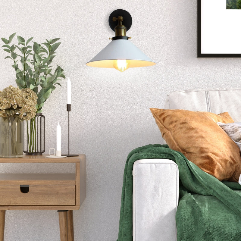 White industrial vintage wall spotlight