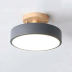 Stylish LED ceiling lamp made of wood and acrylic for bedroom, dining room, and living room