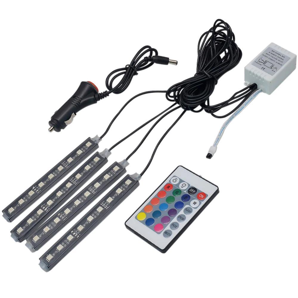 Car RGB LED Strip Light Wireless Remote Control and Voice Control