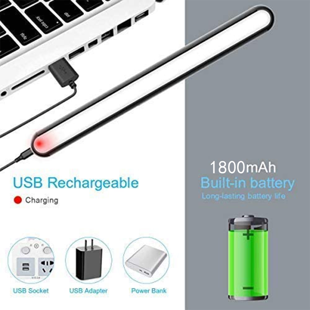 Magnetic rechargeable touch lamp with long battery life
