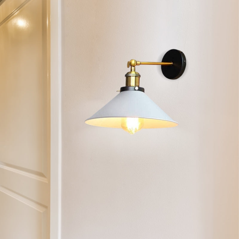 White industrial vintage wall spotlight