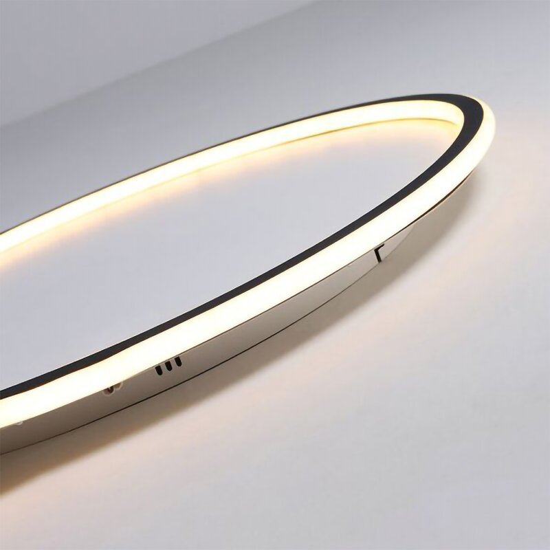 LunaNova - Modern LED ceiling light metal/acrylic for living and bedrooms, Madigas black/white design