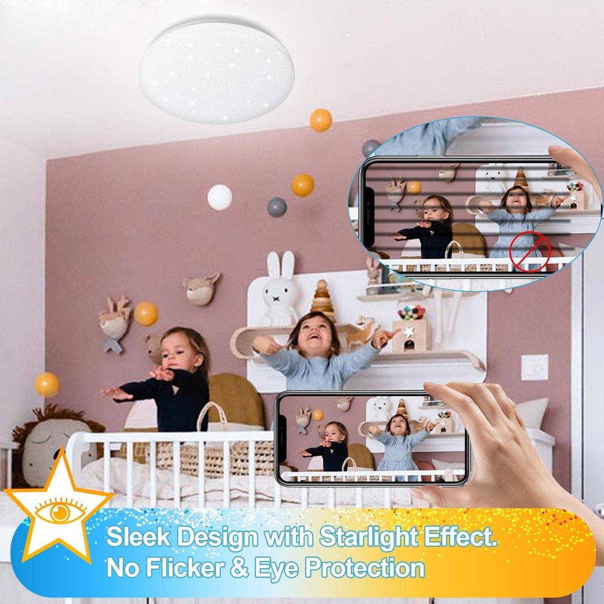 24W LED Ceiling Light dimmable with starry sky effect