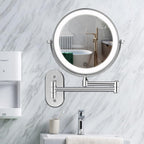 Illuminated wall mirror with 10x magnification and USB charging function | Madigas
