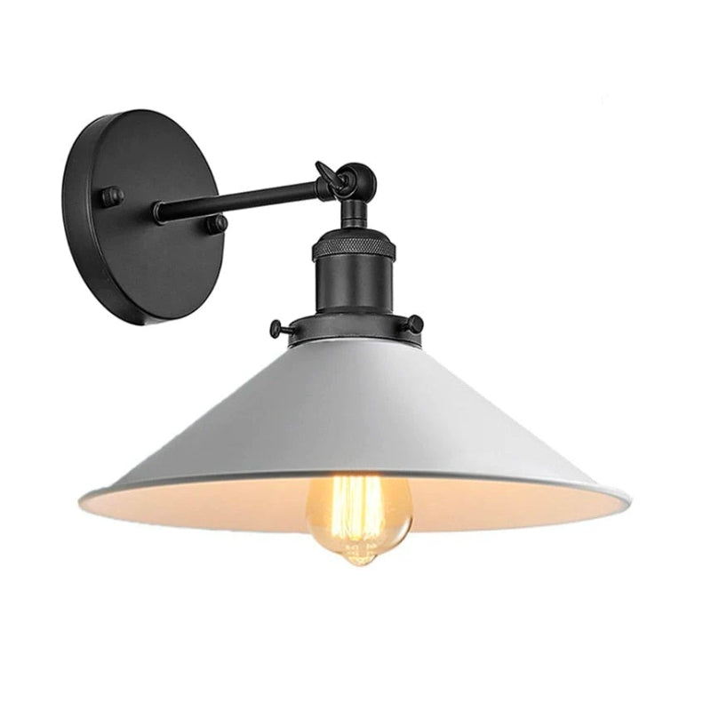 White industrial vintage wall spotlight