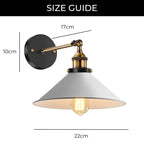 White industrial vintage wall spotlight