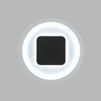 Square and round wall lamps modernism metal LED bedroom wall light in black and white