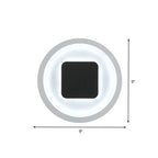 Square and round wall lamps modernism metal LED bedroom wall light in black and white