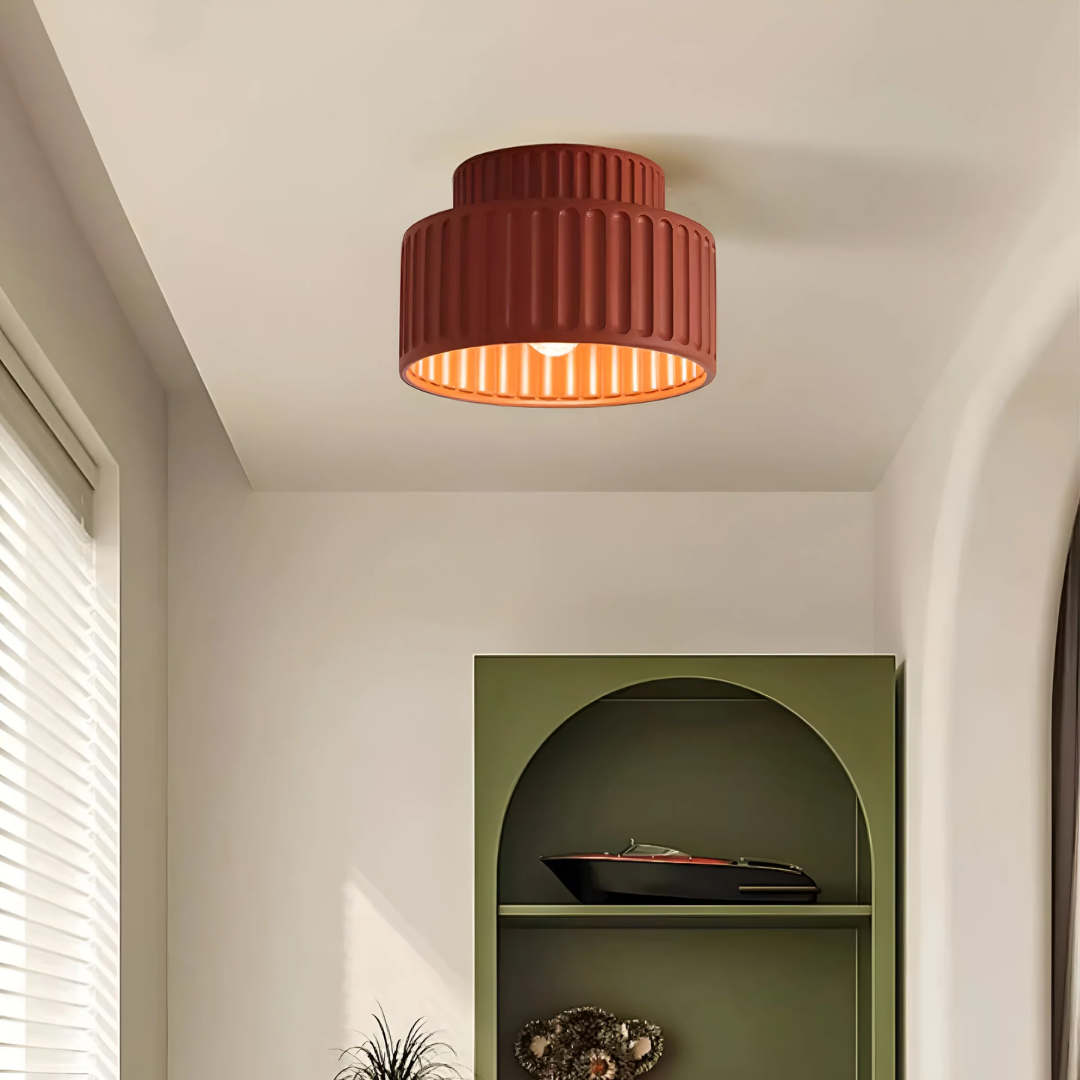 Modern ribbed ceiling lamp