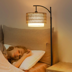 Arc Floor Lamp with Remote Control & Double Shade