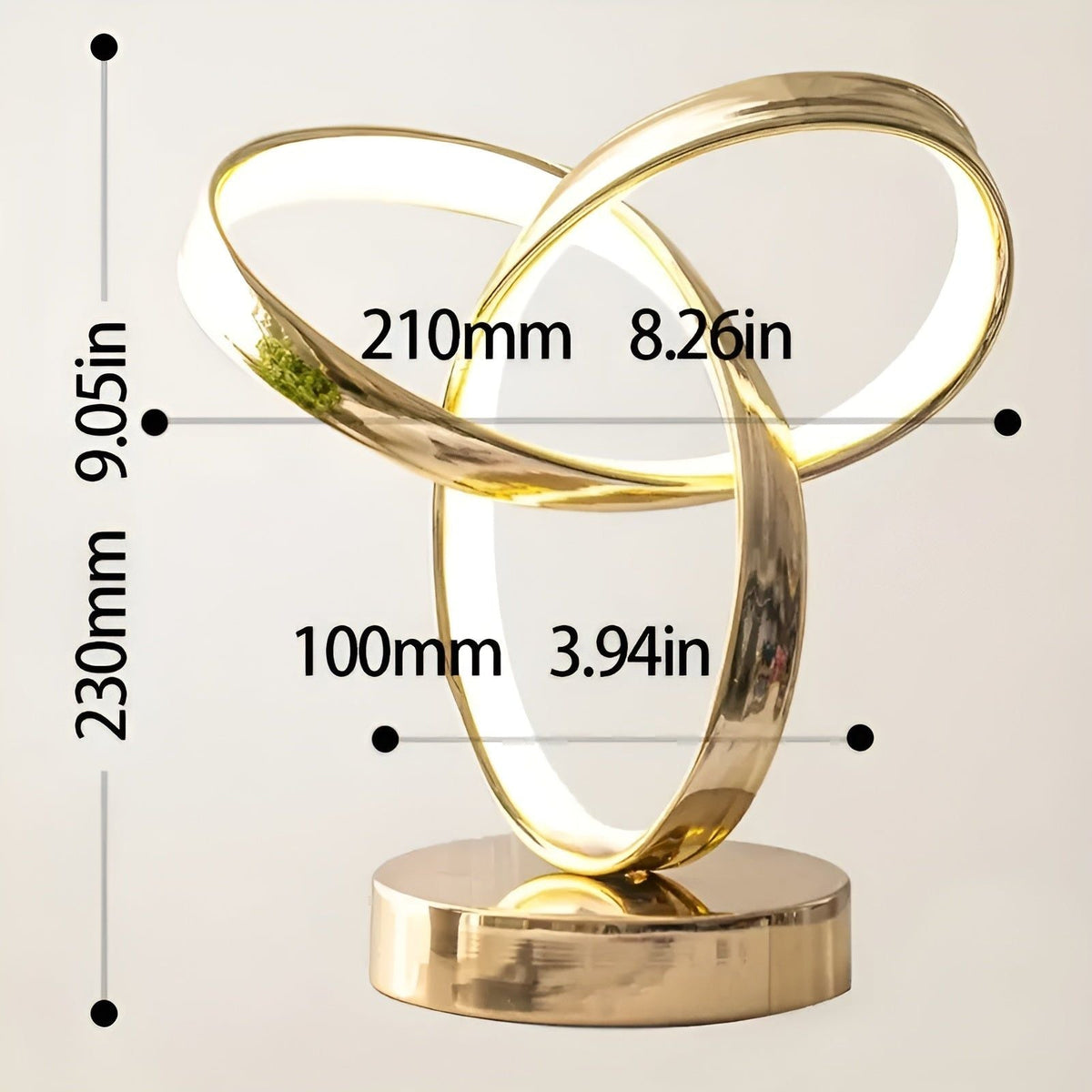 Lamp - Luxurious golden Möbius ring desk reading lamp