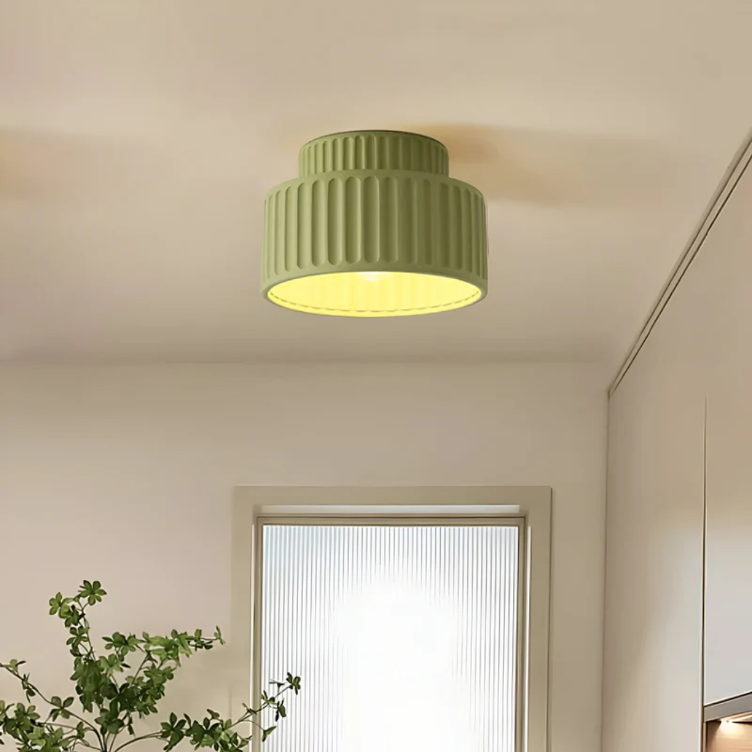 Modern ribbed ceiling lamp