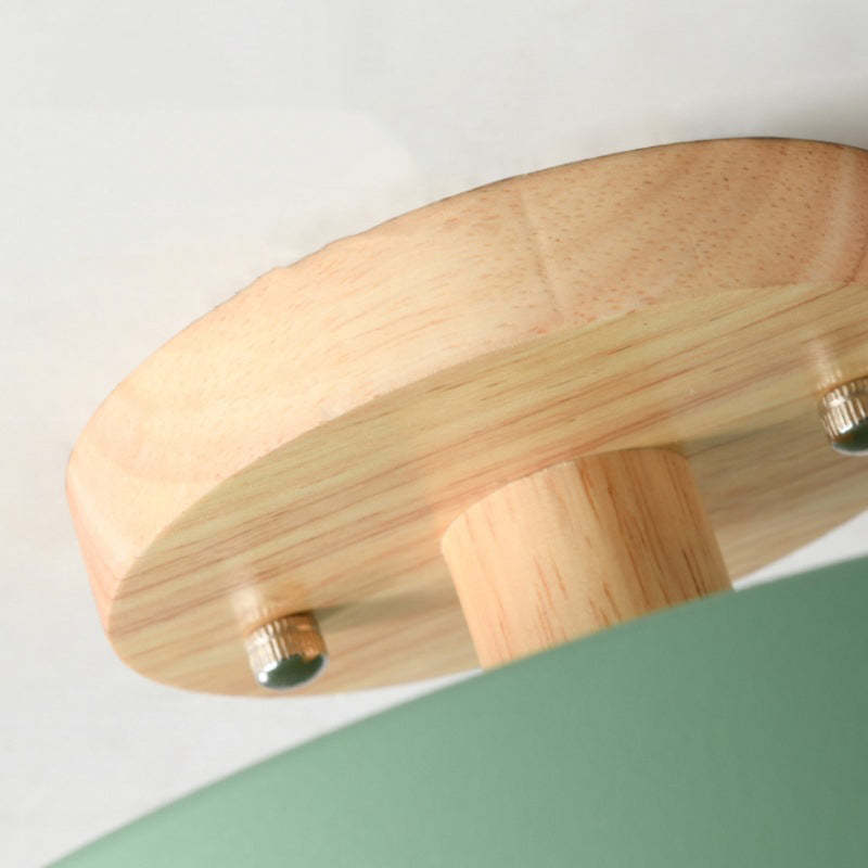 Stylish LED ceiling lamp made of wood and acrylic for bedroom, dining room, and living room