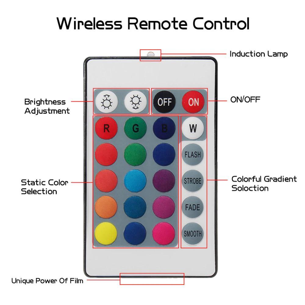 Car RGB LED Strip Light Wireless Remote Control and Voice Control