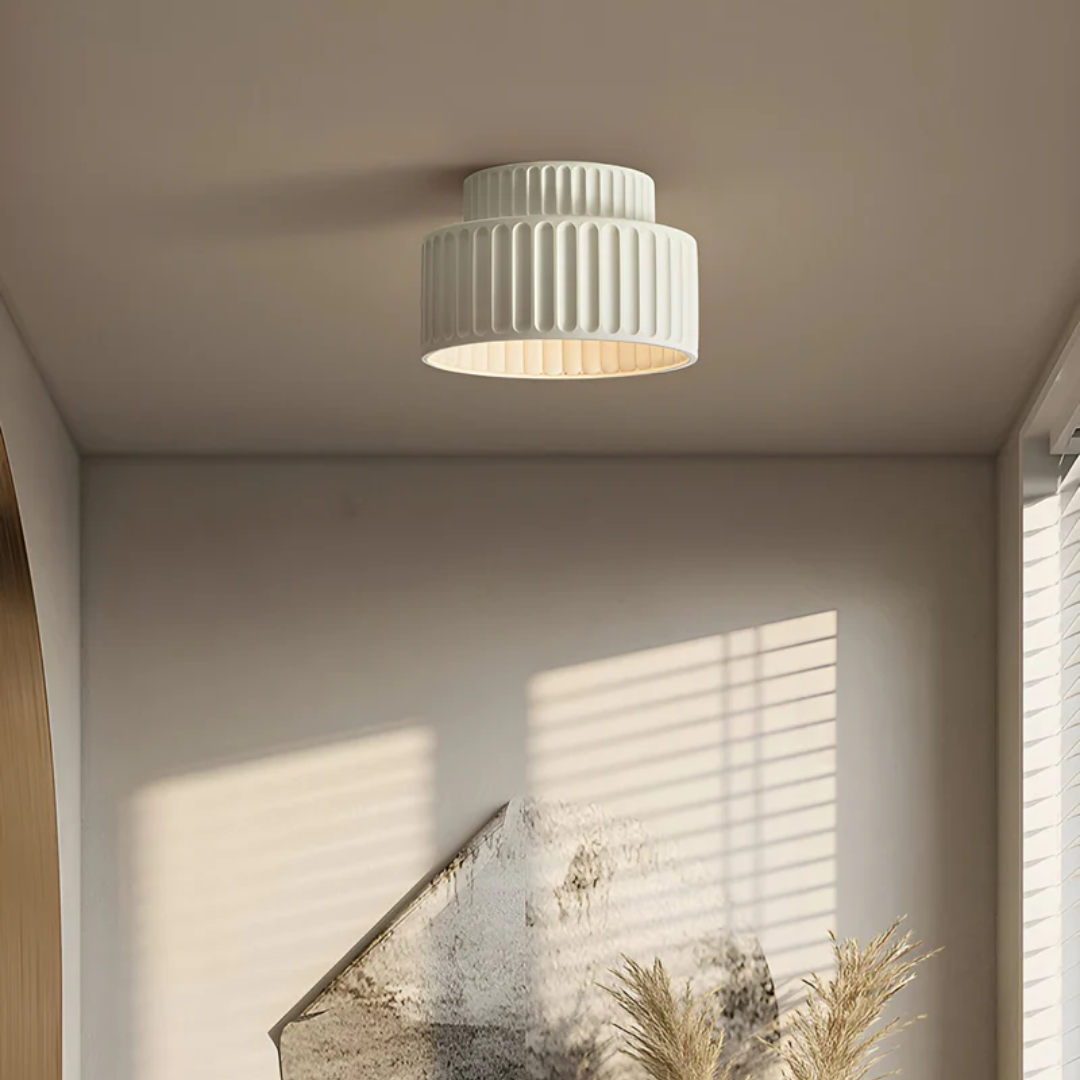 Modern ribbed ceiling lamp