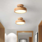 Modern LED ceiling light made of wood – Quinn ceiling lamp for living room, hallway, bedroom, and dining room