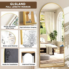 Madigas | Elegant Arched Full-Length Gold Mirror with High-Definition Aluminum Frame